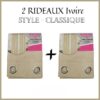 2 Rideaux contemporain IVOIRE 140/240 CLASSIQUE
