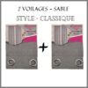 2 Rideaux voilage classique 140/240 Gris