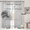 2 Rideaux voilage classique 140/240 Gris