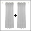 2 Rideaux voilage classique 140/240 Gris