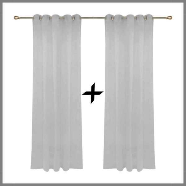 2 Rideaux voilage classique 140/240 Gris