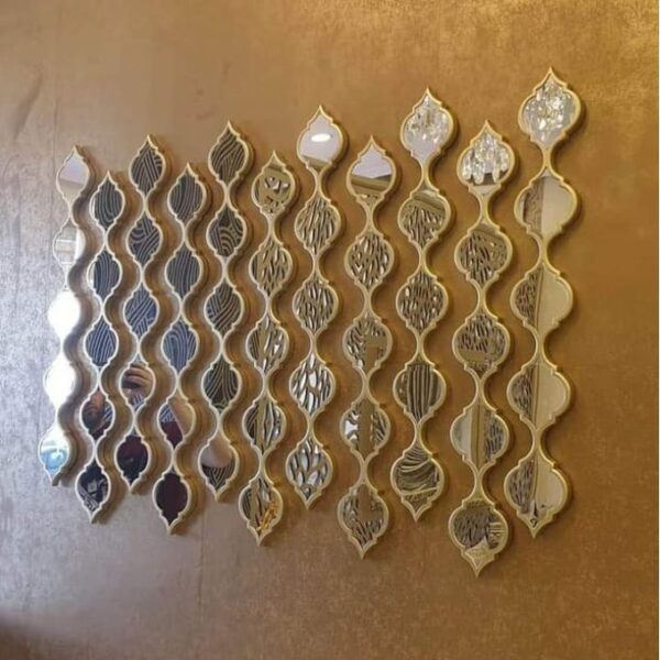 3 flûtes miroir doré en bois peinture métallisé