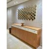 3 flûtes miroir doré en bois peinture métallisé