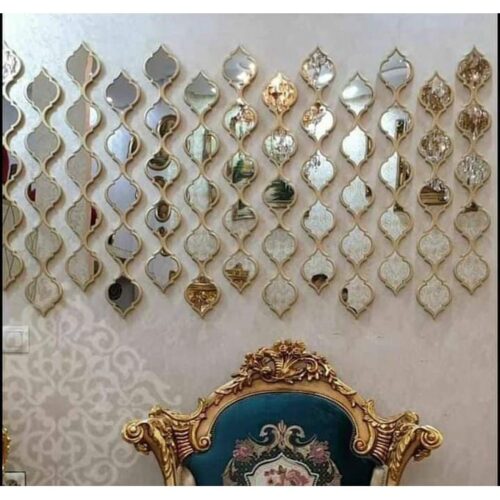 3 flûtes miroir doré en bois peinture métallisé