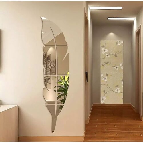 6 miroir plume de décoration 3D