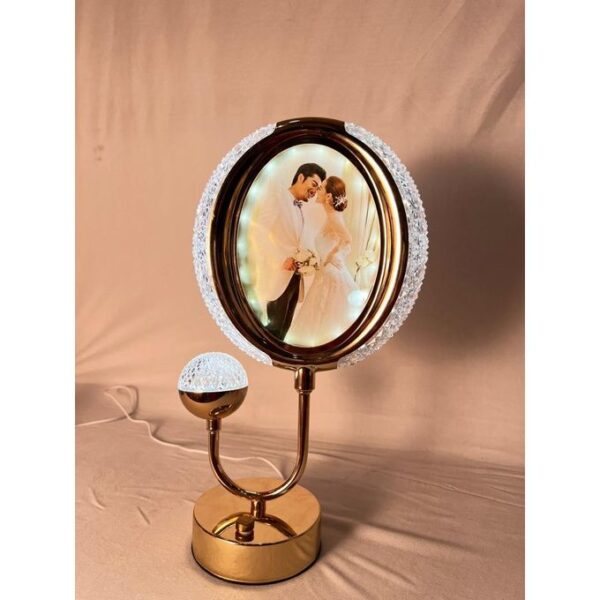 Abat-jour, Cadre photo rond à LED SSB avec double ampoule LED, Cadeau pour mariage, anniversaire