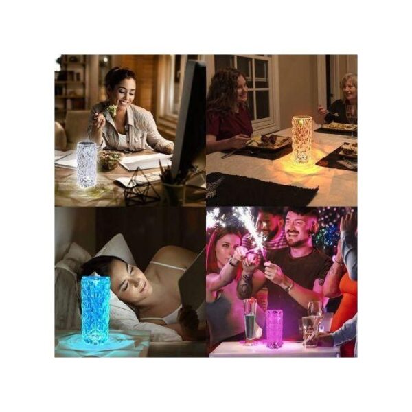 Abat-jour Lampe LED tactile en cristal, luminaire décoratif ,16 couleurs