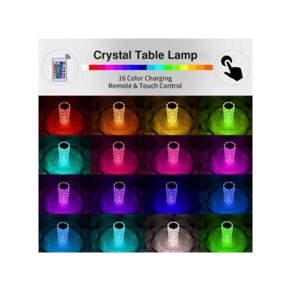 Abat-jour Lampe LED tactile en cristal, luminaire décoratif ,16 couleurs