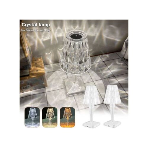 Abat-jour Lampe LED tactile en cristal, luminaire décoratif , cable USB