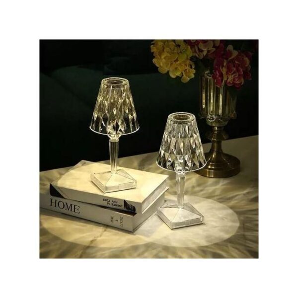 Abat-Jour LED Tactile Cristal avec Ports USB – Lampe de Chevet Design & Moderne – Recharge– Éclairage Ambiant RGB