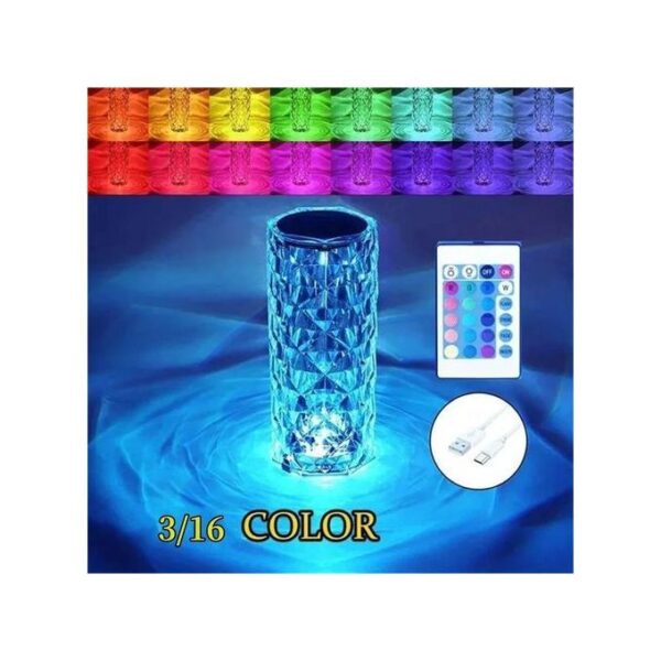 Abat jour, Veilleuse cristal tactile, projecteur réglable en diamant romantique