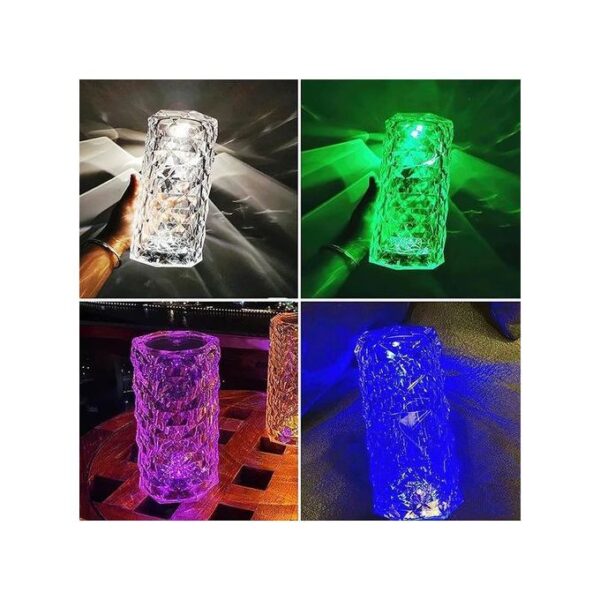 Abat jour, Veilleuse cristal tactile, projecteur réglable en diamant romantique