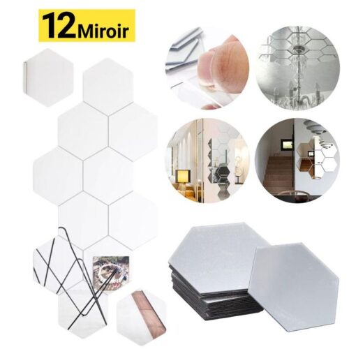 Autocollant Mural Miroir Auto-adhésif Hexagonal Moderne En Acrylique