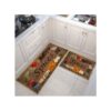 ensemble de 2 tapis de cuisine anti-tache, antidérapants Lavables Avec autocollant Tapis de cuisine Anti-pouss