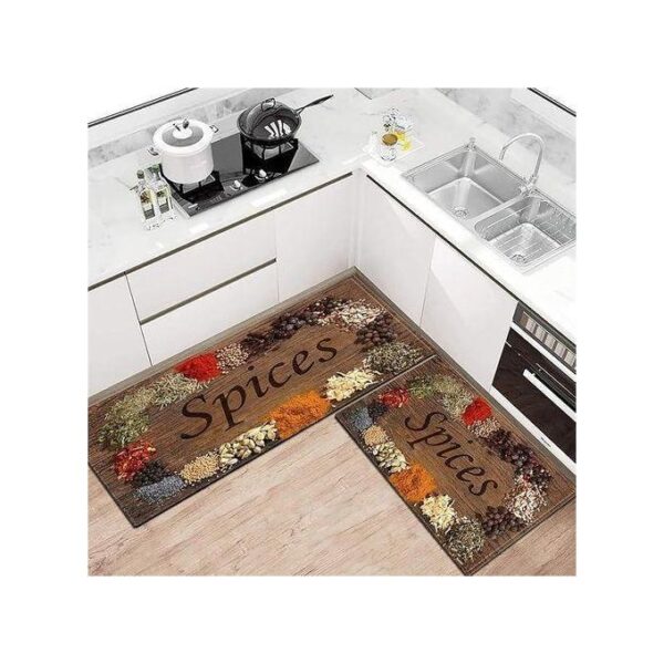 ensemble de 2 tapis de cuisine anti-tache, antidérapants Lavables Avec autocollant Tapis de cuisine Anti-pouss