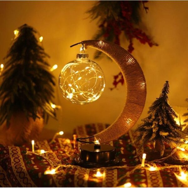 Lampe de bureau en forme de lune à Led, luminaire décoratif d'intérieur, en métal, idéal pour le Ramadan Kareem, Eid Mubarak, cadeaux musulmans Eid...