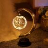 Lampe de bureau en forme de lune à Led, luminaire décoratif d'intérieur, en métal, idéal pour le Ramadan Kareem, Eid Mubarak, cadeaux musulmans Eid...