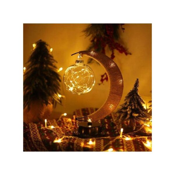 Lampe de bureau en forme de lune à Led, luminaire décoratif d'intérieur, en métal, idéal pour le Ramadan Kareem, Eid Mubarak, cadeaux musulmans Eid...