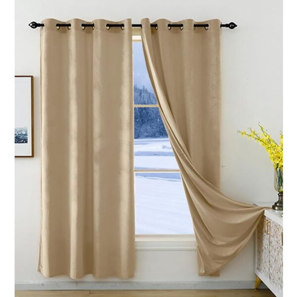 Lot de 2 Rideaux en Velours Thermique Occultant
