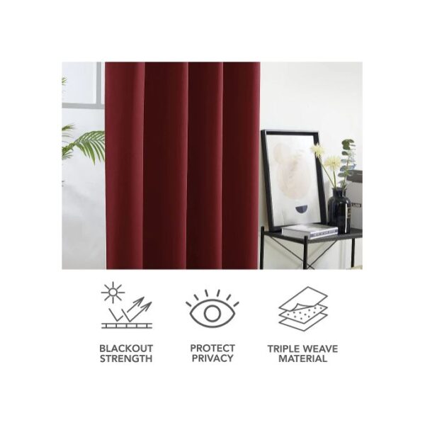 Lot de 2 Rideaux Occultant à Oeillets, Isolant Thermique