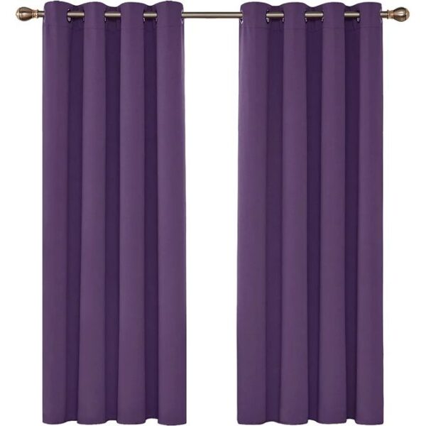 Lot de 2 Rideaux Occultant à Oeillets, Isolant Thermique Rideau mauve