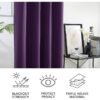 Lot de 2 Rideaux Occultant à Oeillets, Isolant Thermique Rideau mauve