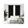 Lot de 2 rideaux opaques noirs avec œillets 1,40 * 2 mètres (2 pièces)