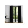 Lot de 2 rideaux opaques noirs avec œillets 1,40 * 2 mètres (2 pièces)