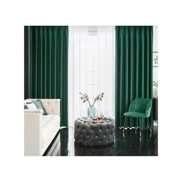 Lot de 2 rideaux verts avec œillets 1,40 * 2 mètres (2 pièces)
