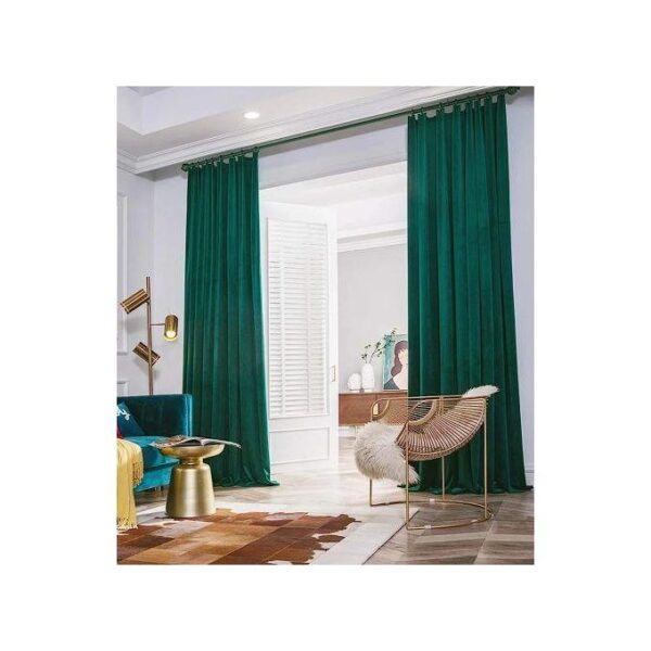 Lot de 2 rideaux verts avec œillets 1,40 * 2 mètres (2 pièces)