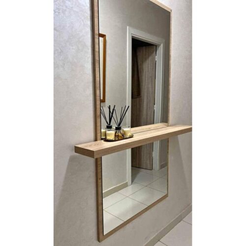 Miroir avec étagère, Miroir d’entrée,100 x50cm x 12