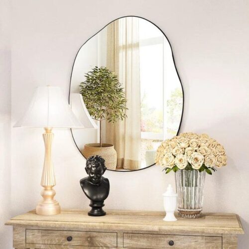 miroir chic cadre noir