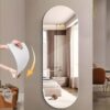 Miroir Mural Adhésif en Plastique Ovale – Design Moderne 90 x 40 cm