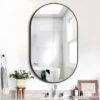 Miroir Mural Adhésif en Plastique Ovale – Design Moderne 90 x 40 cm