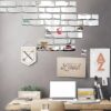 miroir muraux 3D brique bricolage mur Art décoration pour enfants chambres salon décor à la maison en aluminium
