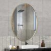 miroir ovale avec cadre doré 70/50cm