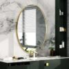 miroir ovale avec cadre doré 70/50cm