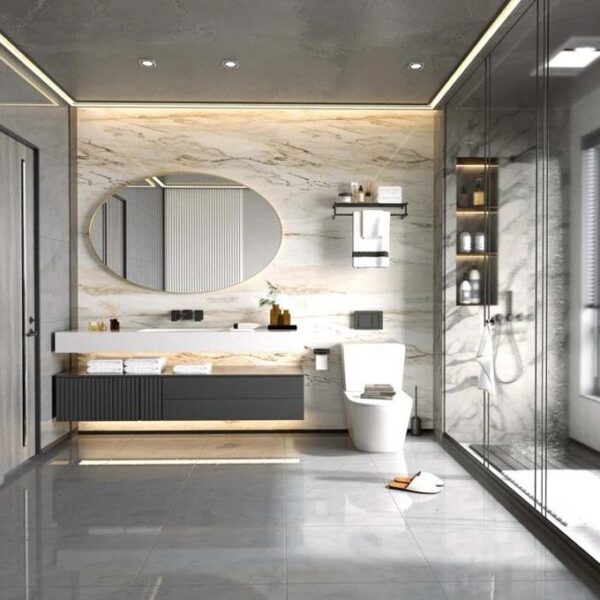 miroir ovale avec cadre doré 70/50cm