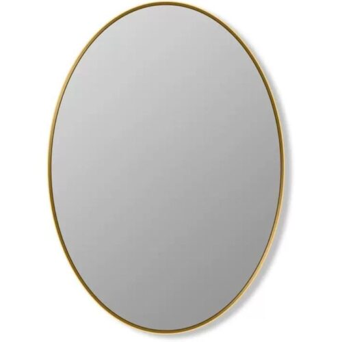 Miroir ovale JAUNE 56X44CM cadre bois