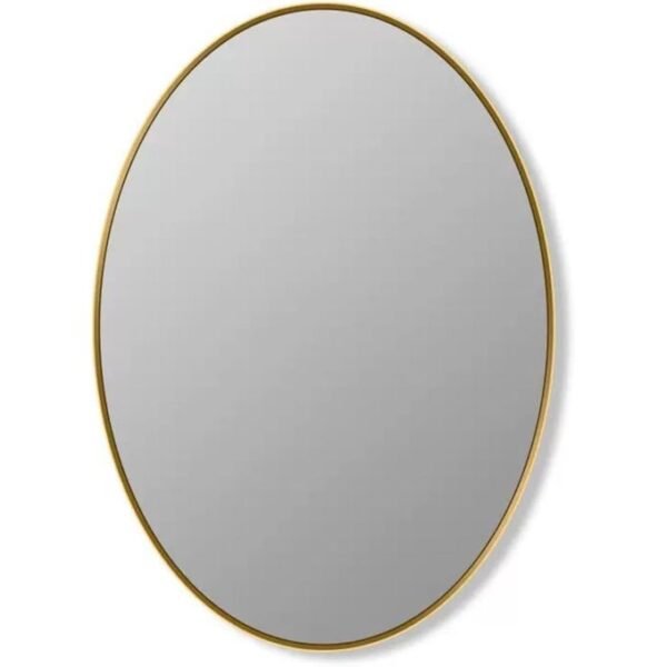Miroir ovale JAUNE 56X44CM cadre bois