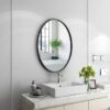 Miroir ovale Noir 56X44CM cadre bois