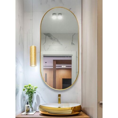 Miroir ovale or , modèle G-miroir,(100-50)cm