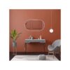 Miroir ovale pour salle de bain 90 x 40 cm,Miroir Mural sans Perforation,