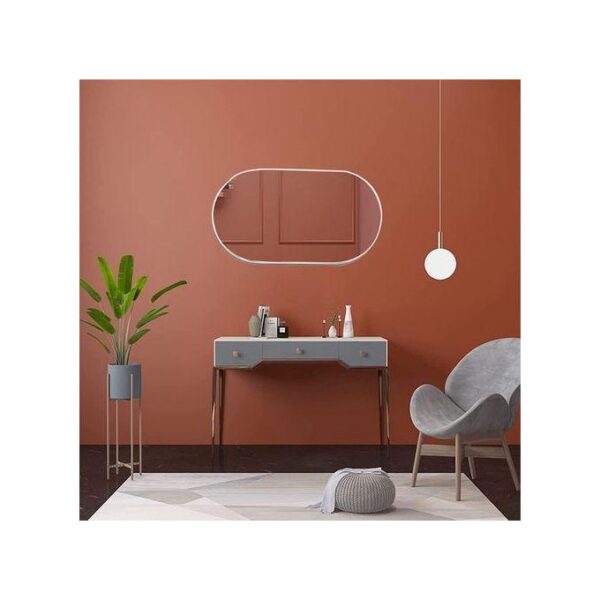 Miroir ovale pour salle de bain 90 x 40 cm,Miroir Mural sans Perforation,