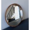 Miroir rond avec cadre en bois mdf, design moderne (5454 cm)