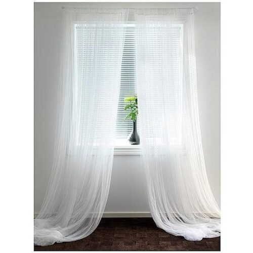 Paire de Rideaux filet moustiquaire Blanc (280 x 300 cm