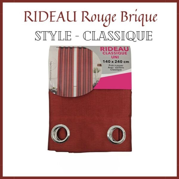 Rideau contemporain ROUGE BRIQUE 140/240 CLASSIQUE
