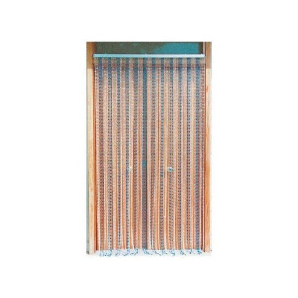Rideau de Porte, Voilage Bleu Blanc, Décoratif, Perle Plastique, 100 x 200 cm