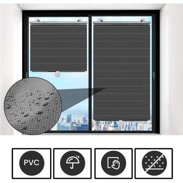 Rideau Pare-Soleil Enroulable Universel – Protection UV,Rétractable pour Fenêtres de Voiture,Maison et Bureau