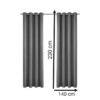 Set de 2 panneaux de rideaux opaques gris 2.30 x 1.4m x(2 pièces)